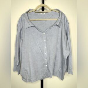 Essue Women Off-The-Shoulder Blouse - Chambray Button Down